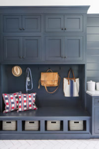 Wellborn Mudroom bags pillows and hats cabinet.